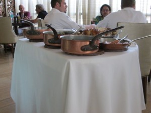 Wonderful brass pans that our meal was served from.