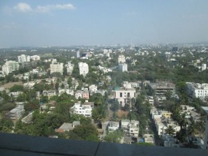 View of Pune from the 24th floor of the Marriott Hotel.